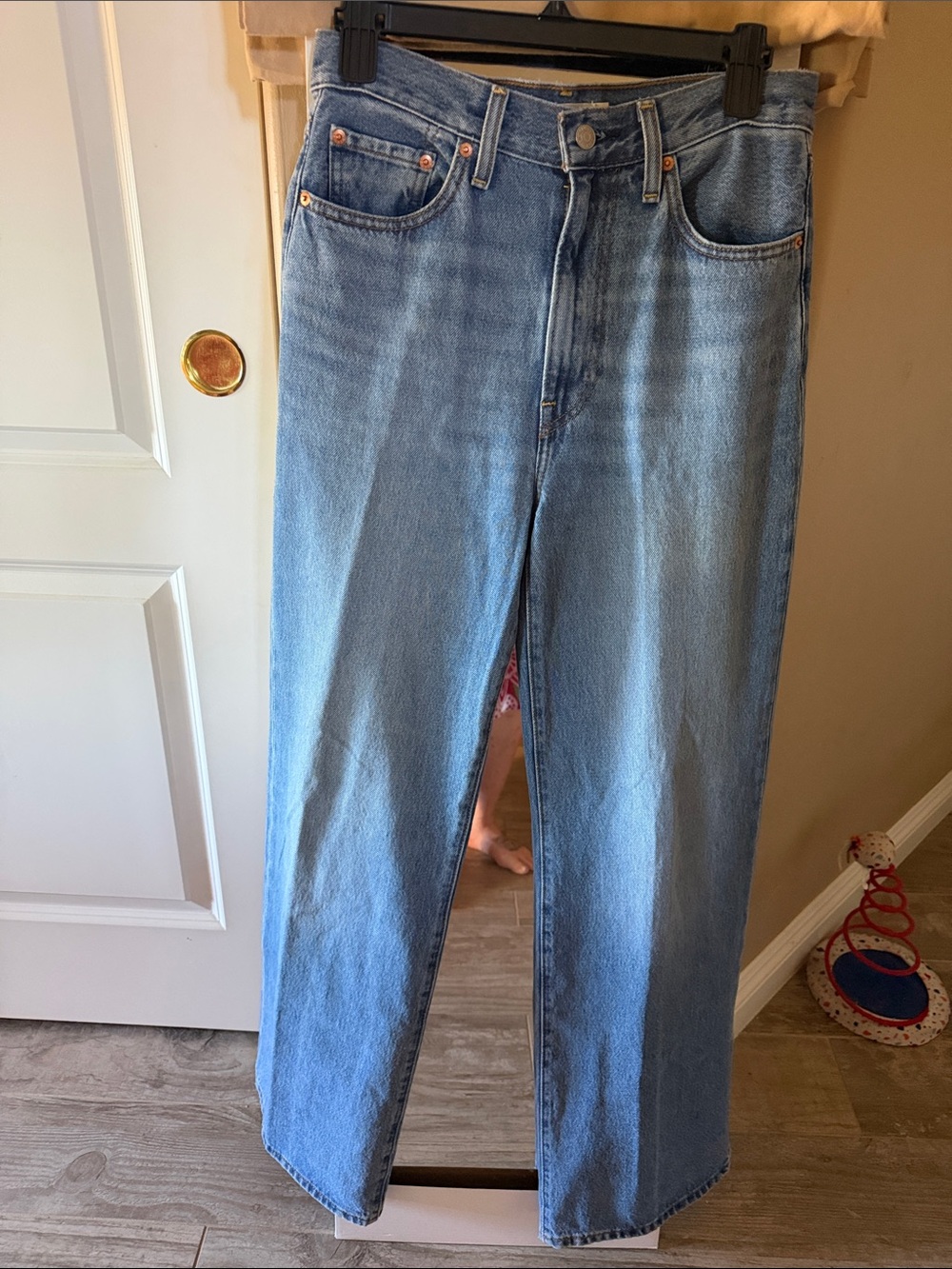 Levi’s Ribcage Medium Wash Wide-Leg-High Rise Denim Jeans